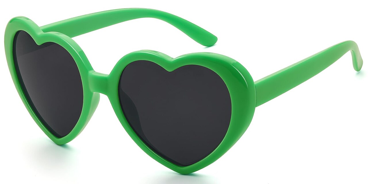 St. Patrick's Day Heart Sunglasses Irish Lucky Green Glasses for Women Men Non Polarized Oversized Trendy Love Shaped Shades Retro Lovely Fashion Cute Sun Glasses Leprechaun Costume Party Decorations